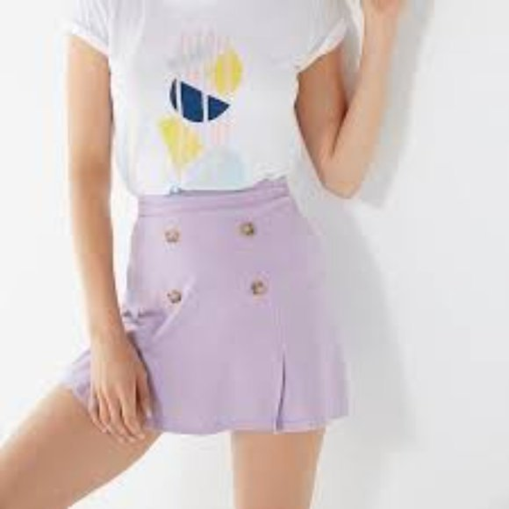 Urban outfitters Maria’ Stretch Linen Mini Skirt light purple size sp